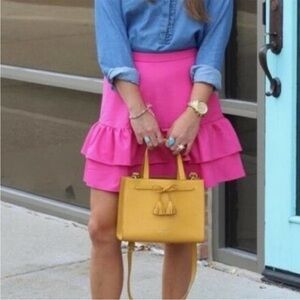 J. Crew Hot Pink Tiered Flounce Skirt NWT Size 6